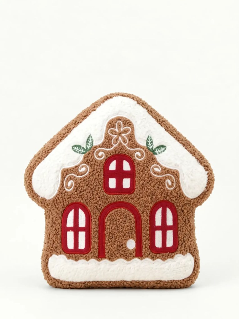 Vianočný vankúš GINGER HOUSE hnedý