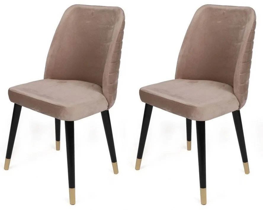 Súprava jedálenských stoličiek Hugo Beige and Black, 2 ks