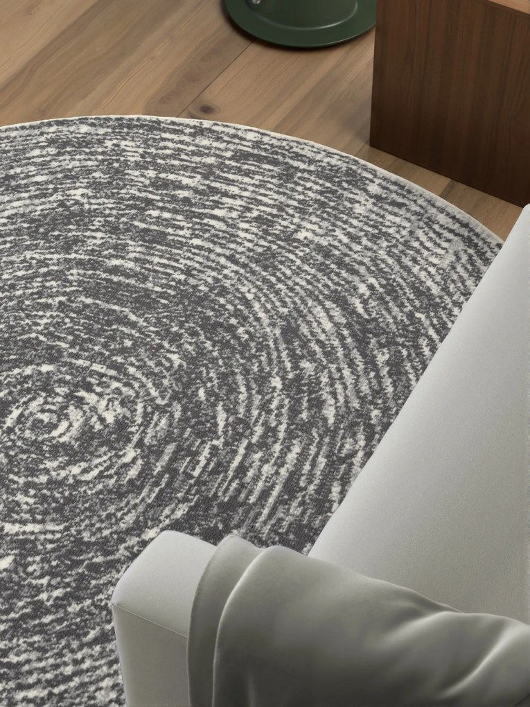 Hanse Home, Kusový koberec Gloria Cavallo 106256 Creme Grey kruh, 120x120 (priemer) kruh, šedá, chodba / predsieň