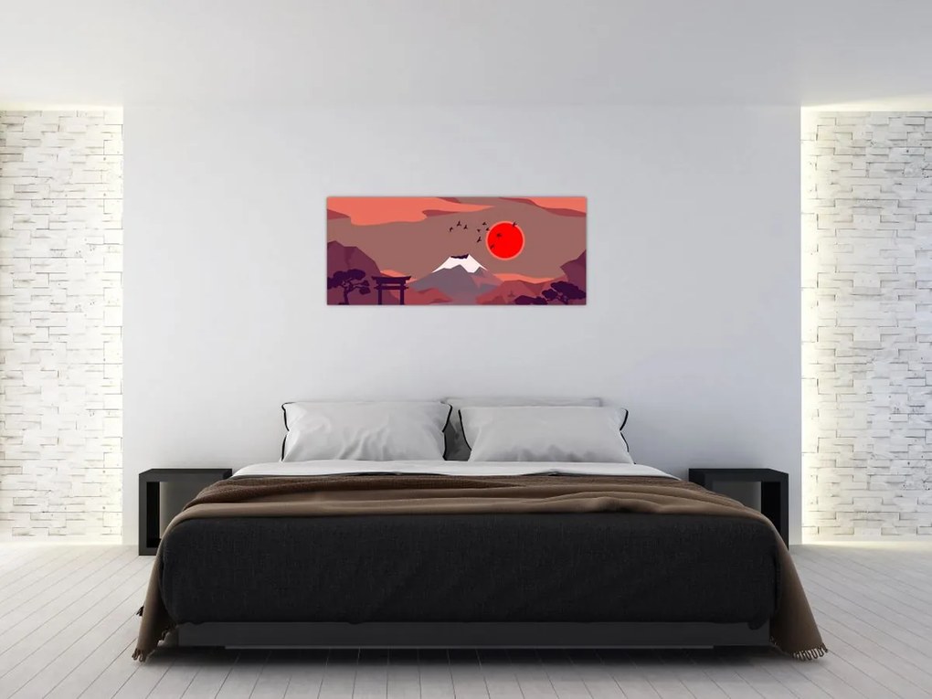 Obraz - Hory Fudži (120x50 cm)