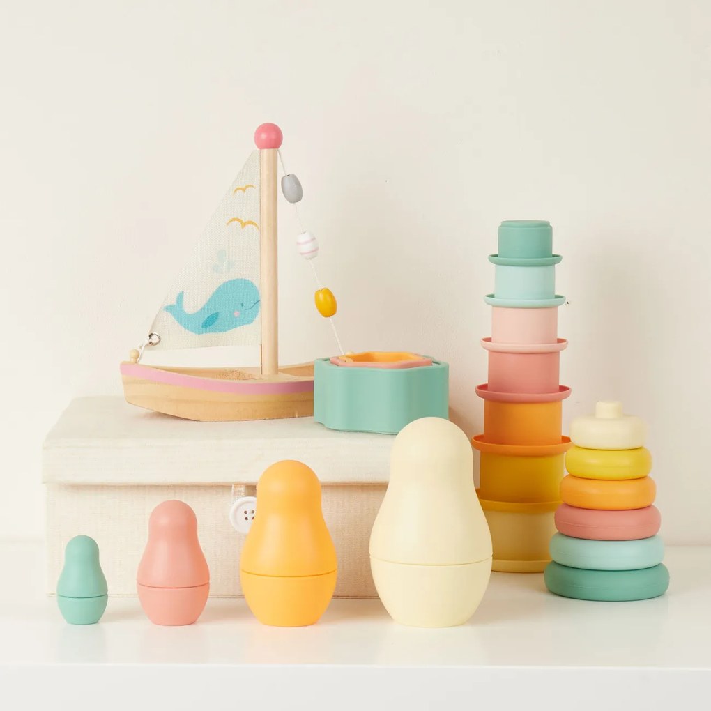 Bieco - Silikónová skladacia matrioška - Tropical Vibes