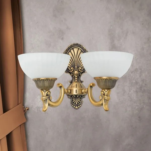 Orion WA 2-1201/2 - Nástenná lampa ROCCA 2xE27/60W/230V bronz/biela