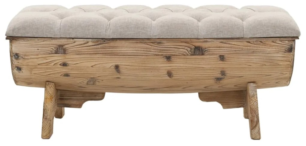 vidaXL Úložná lavica, masívne drevo a látka, 103x51x44 cm