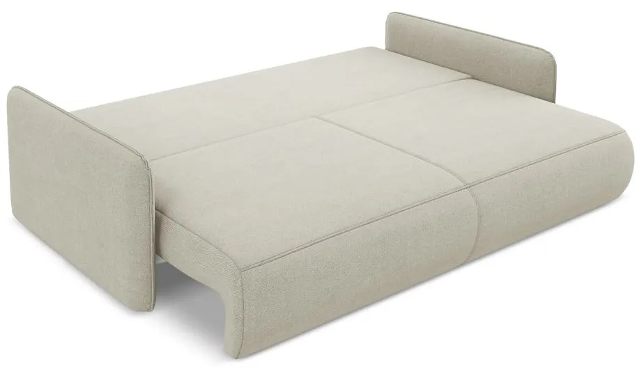 Krémovobiela rozkladacia/s úložným priestorom pohovka 216 cm Nanea – Makamii