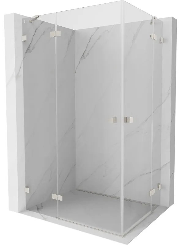 Mexen Lunar Duo, výklopný sprchový kút 85 x 80 cm, 8mm číre sklo, oceľový profil, 834-085L-080P-97-00