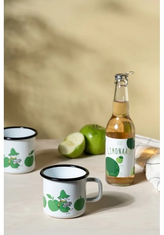 Hrnček Moomin Joyful Apples 0,37l, smalt / bílo-zelený
