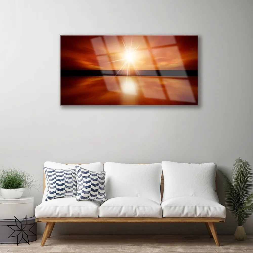 Skleneny obraz Slnko nebo voda krajina 120x60 cm