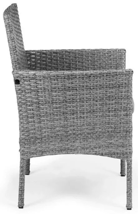 ZÁHRADNÝ SET CONO ŠEDÝ POHOVKA + 2 x KRESLO + STÔL