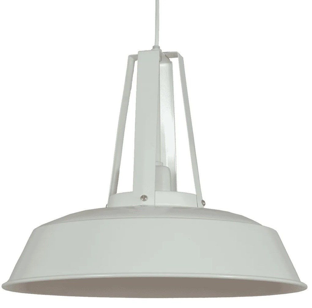 Krémové závesné kovové retro svetlo Industria Shiny cream - Ø 36*32 cm