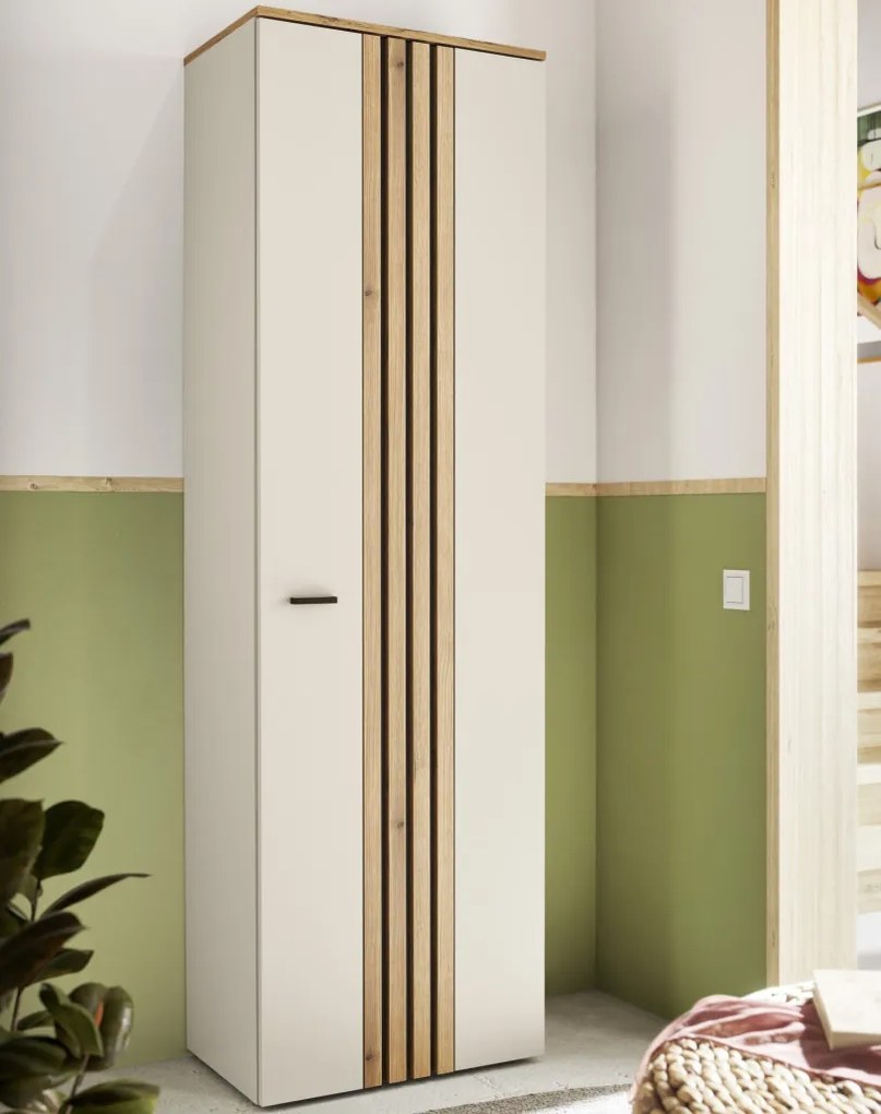 Predsieňová šatníková skriňa Lima, béžová kašmír/dub evoke