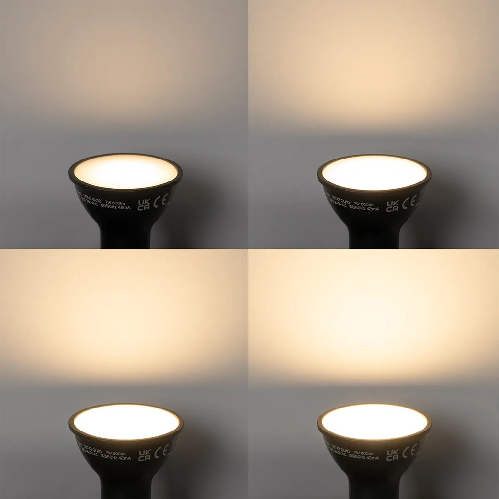 Sada 5 ks Smart GU10 stmievateľné LED svietidlo čierne 7W 600 lm 3000K