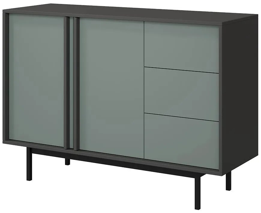 Komoda 120 Alsy 7 Aloe/Antracit