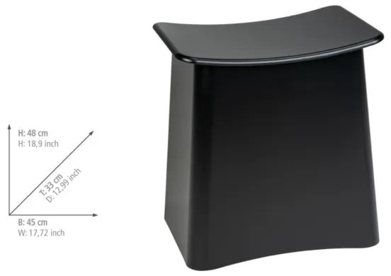 WENKO 25157100 - Stolička WING 45x48 cm čierna