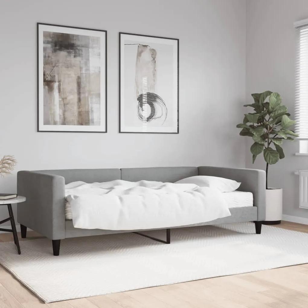 Denná posteľ s matracom bledosivá 100x200 cm látka 3196565