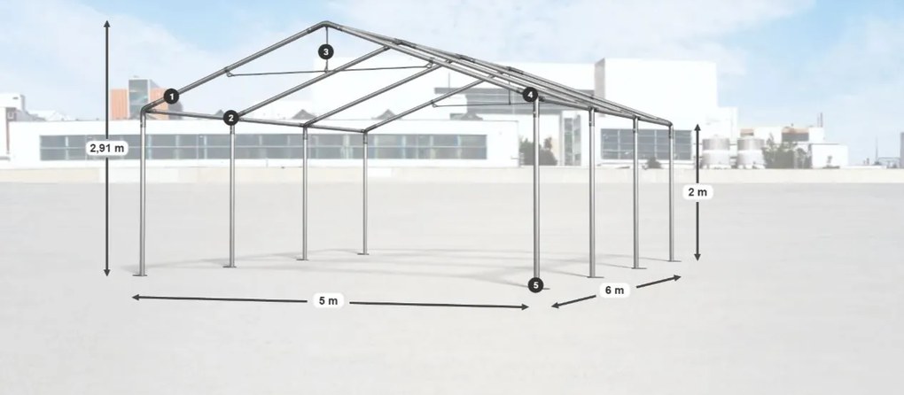 Bestent Skladová hala/ garáž 5x6x2m Comfort PVC 560g