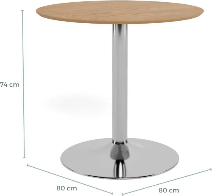 Jídelní stůl Ibiza 80 cm dub přírodní/stříbrný