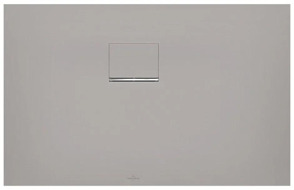 VILLEROY &amp; BOCH Squaro Infinity obdĺžniková sprchová vanička z materiálu Quaryl, do rohu - ľavou stranou ku stene, protišmyk (C), 1100 x 700 x 40 mm, Grey, UDQ1170SQI2LV-3S