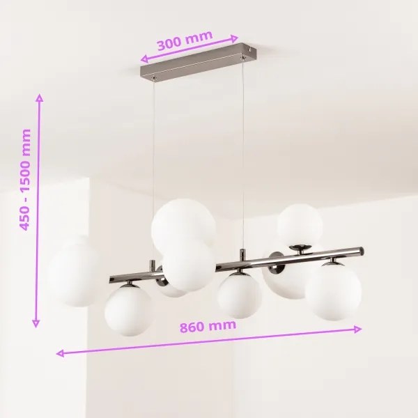 Brilagi - LED luster na lankách MILLA 10xG9/3W/230V čierny chróm/biela