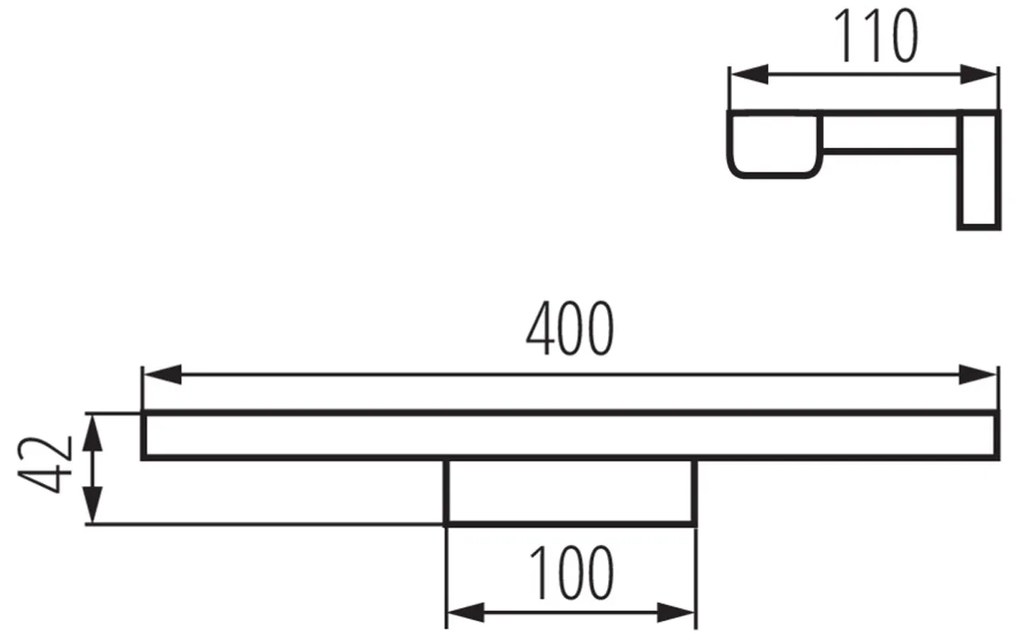 KANLUX Sapho, ASTEN LED nástenné svietidlo 8W, 400x42x110mm, čierna matná, 26683