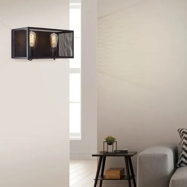 Brilliant - Nástenné svietidlo MAZE 2xE27/40W/230V čierna