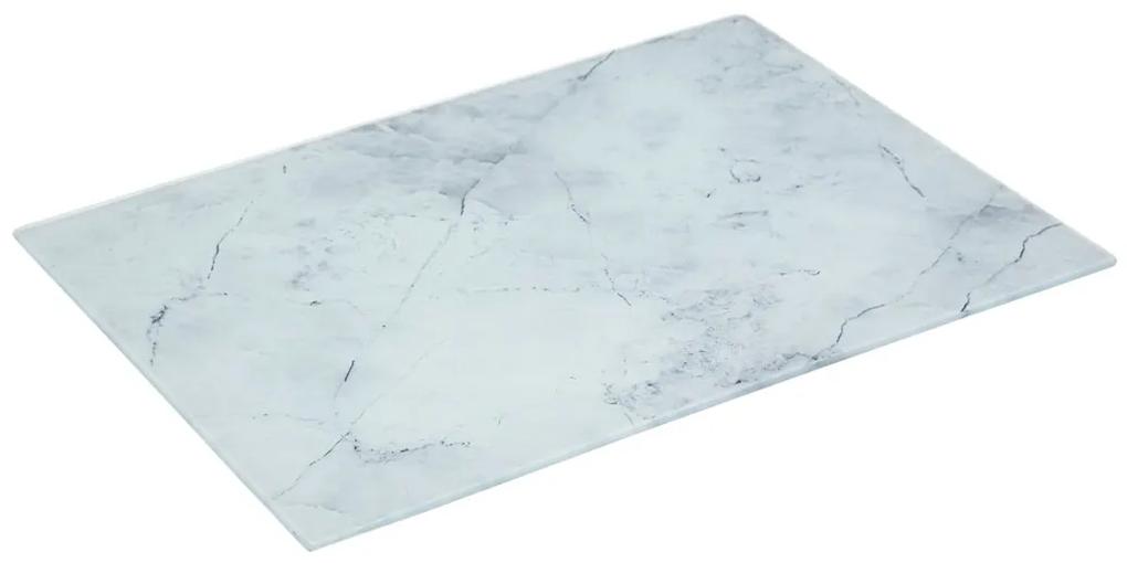 5five Simply Smart Doska na krájanie Glass Marble, biela, 40x30 cm