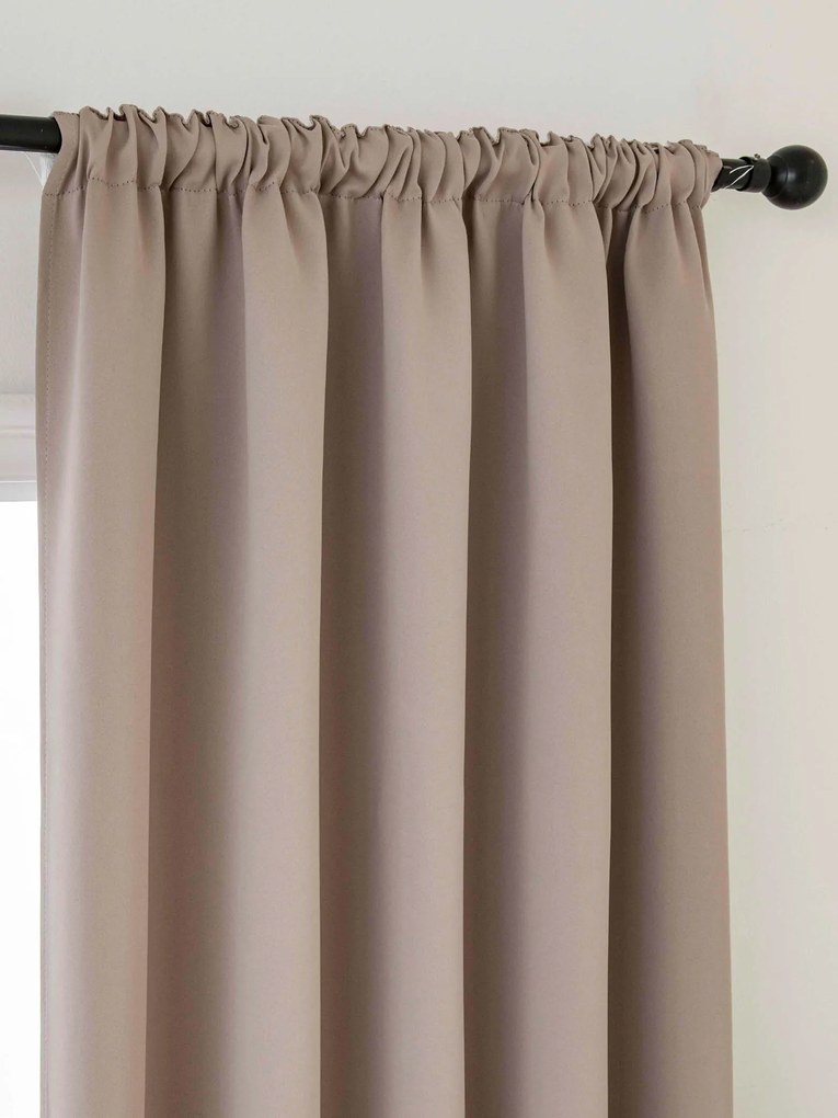 Blackout závesy Elias cappuccino – 140 × 250 cm (2 ks) - riasiaca stuha