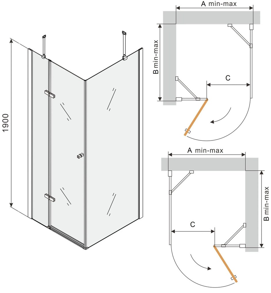 Sprchovací kút maxmax ROMA 70x80 cm