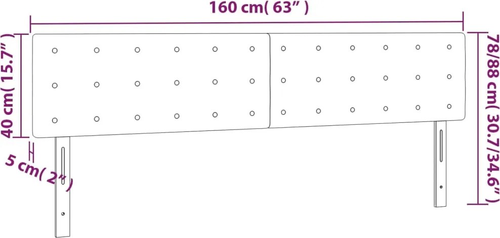 vidaXL Čelá postelí biele 160x5x78/88 cm umelá koža
