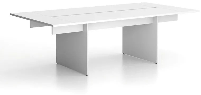 Stôl jednací SOLID + 2x prísed, 2400 x 1250 x 743 mm, biela