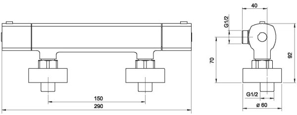 Novaservis - Termostatická sprchová batéria METALIA lesklý chróm