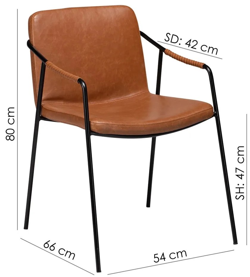 Hnedá jedálenská stolička z imitácie kože DAN-FORM Denmark Boto