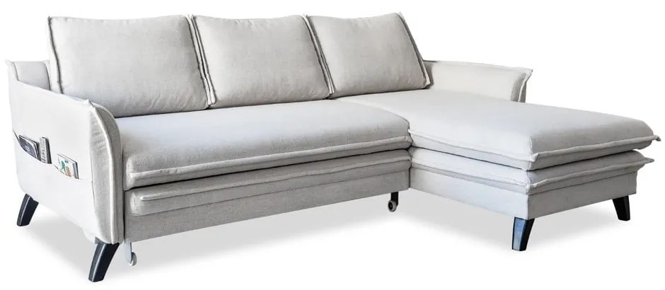 Svetlobéžová rozkladacia rohová pohovka Miuform Charming Charlie, pravý roh