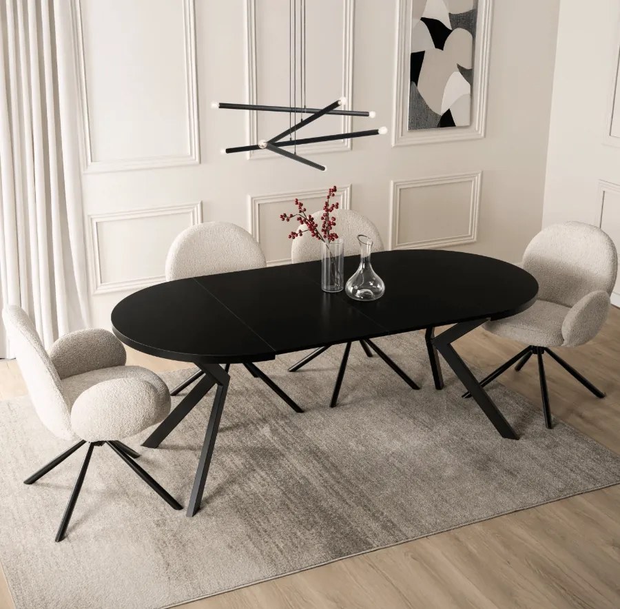 Rozkladací stôl LUKAS 100-250 cm čierny