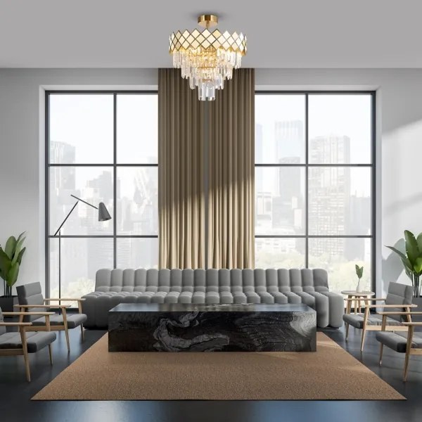 Luster na tyči CARISMA 9xE14/40W/230V zlatá