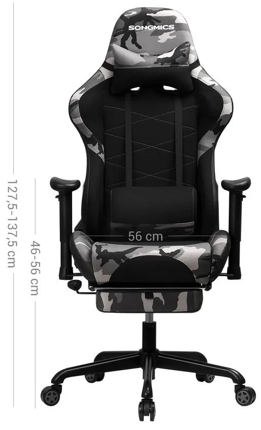SONGMICS Herná stolička s opierkou na nohy RCG52GYV1