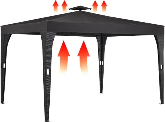 Záhradný altánok pavilón LUXUS polyratan 3x4m