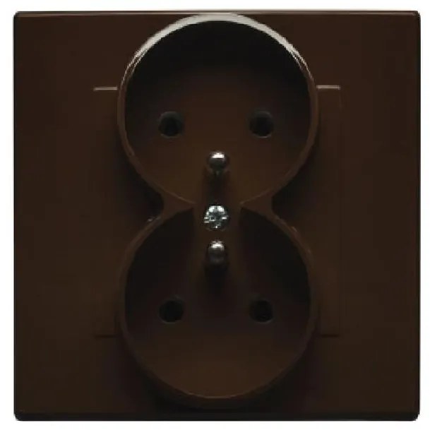 GP-2LZ Dvojitá zásuvka s uzemnením hnedá