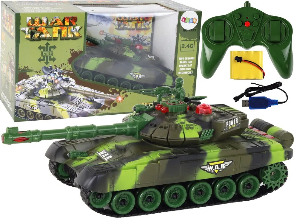 LEAN Toys Veľký diaľkovo ovládaný vojenský tank RC 360 stupňov
