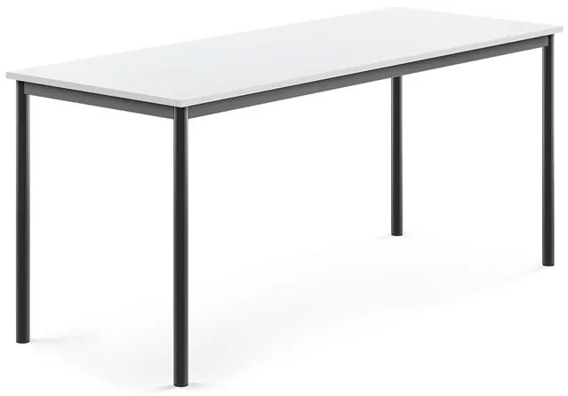 Stôl SONITUS, 1800x700x760 mm, HPL - biela, antracit
