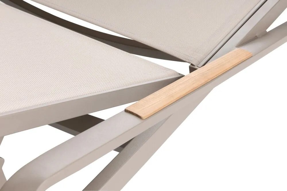 KETTLER DIAMOND hliníkové ležadlo s teakovými opierkami