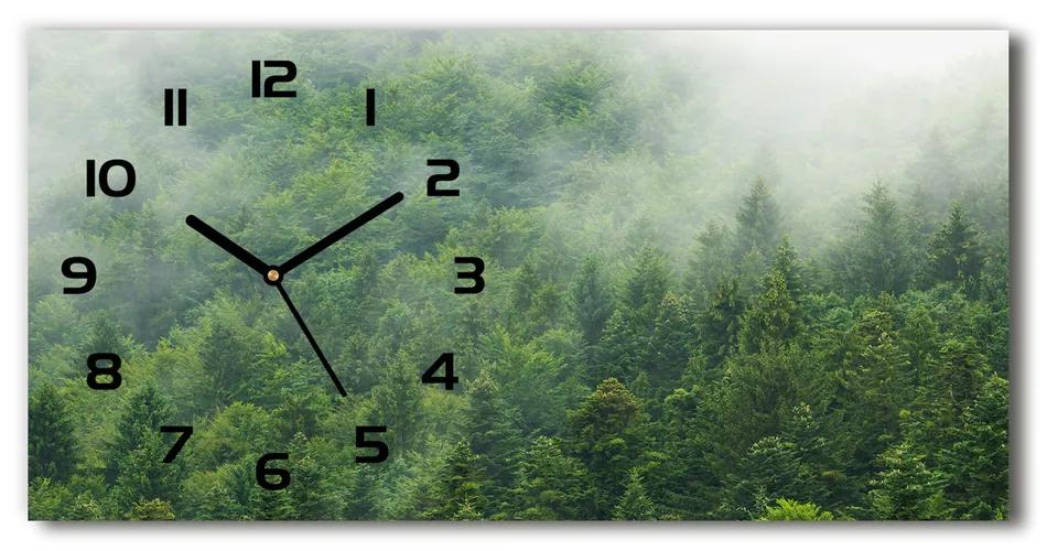 Vodorovné Sklenené hodiny na stenu tiché Tajuplný les pl_zsp_60x30_f_88640523