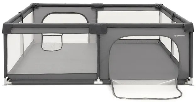 Detská ohrádka – zatvorená, 200 × 180 × 66 cm, skladacia, sivá Springos HA7529