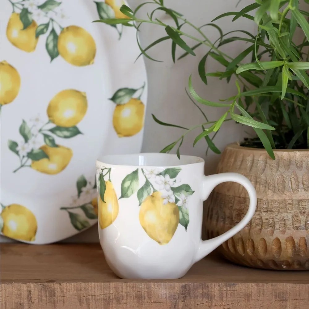 Porcelánový hrnček s citrónmi Maison Limone Blossom - 9 * 9,5 cm / 390ml