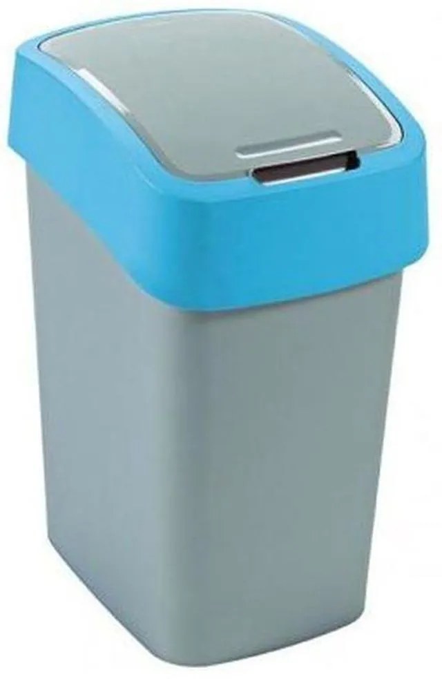 CURVER FLIP BIN 10L Odpadkový kôš 35 x 18,9 x 23,5 cm strieborná/modrá 02170-734