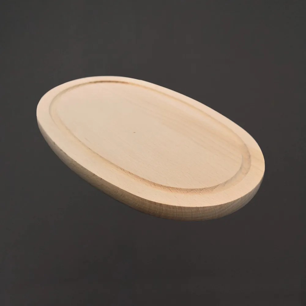 AMADEA Drevená servírovacia doska - podnos ovál, masívne drevo, 23 cm