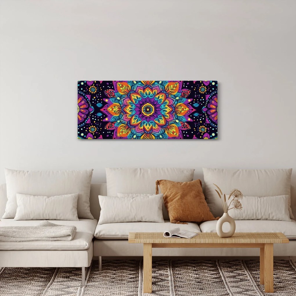 Obraz - Kaleidoskopická mandala (120x50 cm)