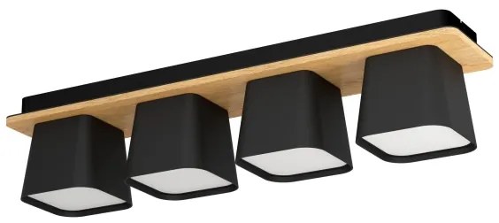 Eglo 390008 - Stropné svietidlo RUSCIO 4xE27/40W/230V čierna/hnedá