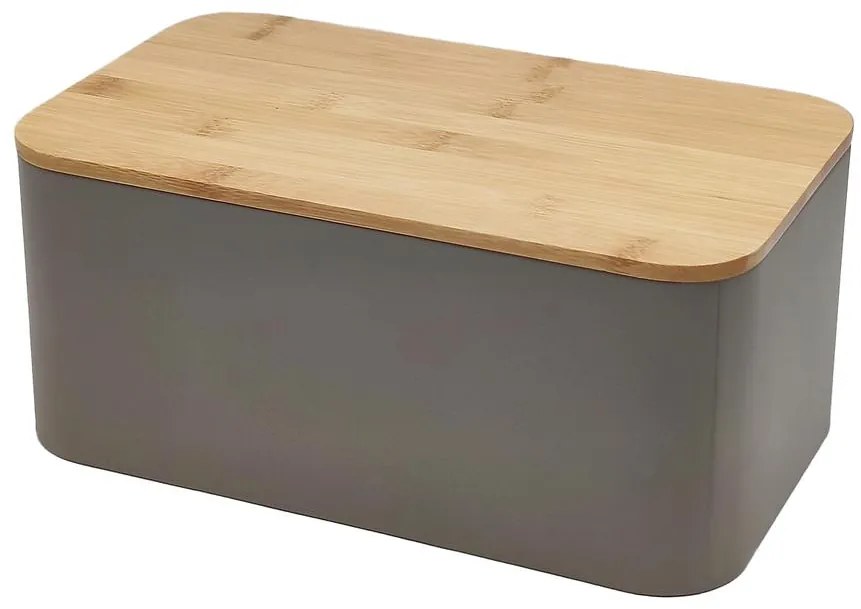 Chlebník s bambusovým vekom taupe FTC1898 30x18x13 cm