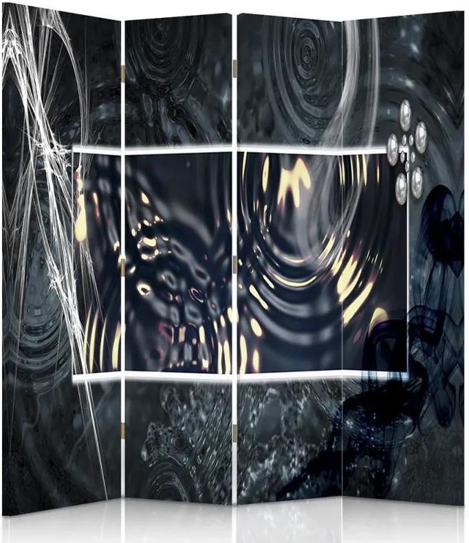 CARO Paraván - Water Abstraction | štvordielny | obojstranný 145x150 cm