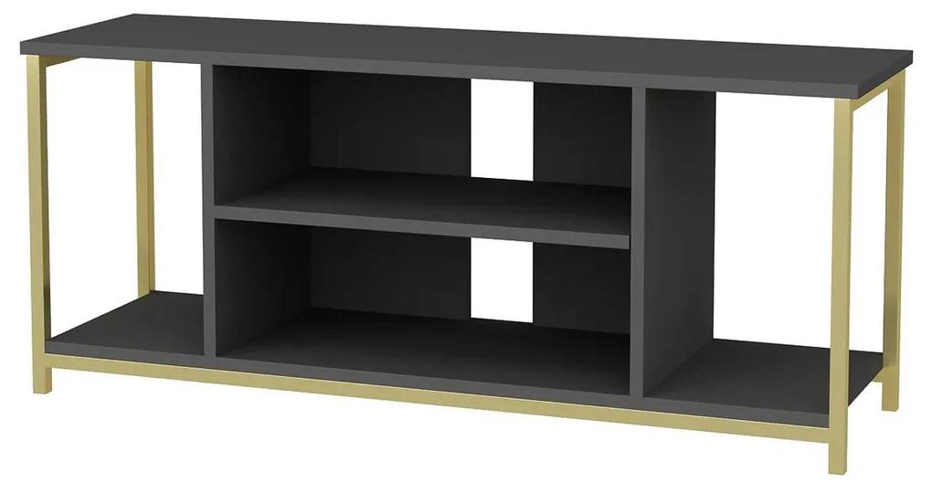 TV stolík/skrinka Hella (čierna + zlatá). Vlastná spoľahlivá doprava až k Vám domov. 1088655